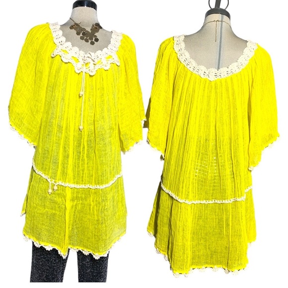 *NEW* COVER UP Beach Yellow One Size - Picture 3 of 16
